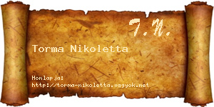 Torma Nikoletta névjegykártya